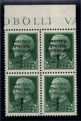 Fascetti Cent. 25 umgedrehte Aufdrucke - postfrisch
