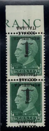 Fascetti Cent. 25 umgedrehte Aufdrucke zu Pferd - postfrisch