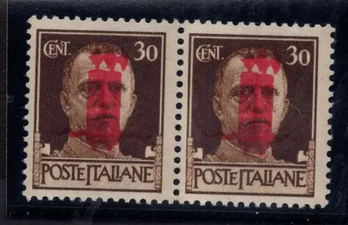 Torino Cent. 30 Nr. 492 Doppelaufdruckpaar
