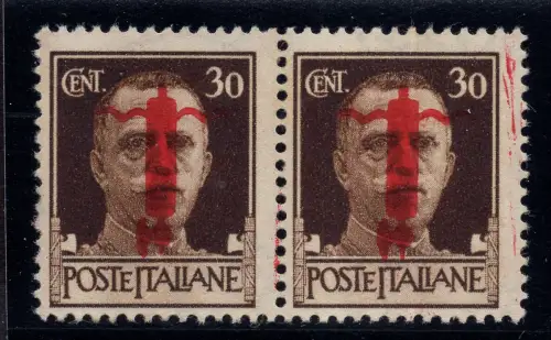 Torino Cent. 30 Nr. 492 Paar umgedrehter Aufdruck