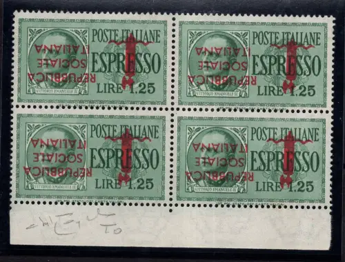 Torino Espresso 1,25 umgekehrter Aufdruck MNH