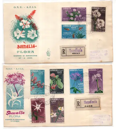 Somalia Afis - Blumen FDC Venetia Gondel auf Briefmarke gedruckt