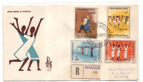 Unabhängiges Somalia - Volkstänze FDC Venetia Club Nr. 75