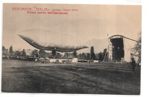 Flugzeug Italien Schio 1905 - Ausstieg aus dem Aeroscalo