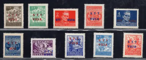 1949 Triest B - Aufgedruckte Briefmarken Nr. 7/16 - MNH