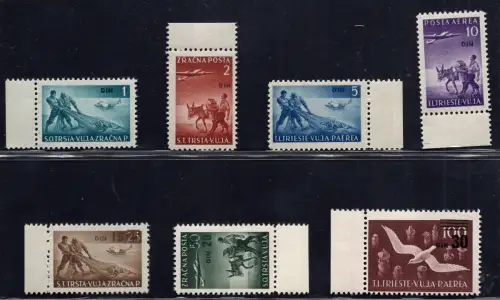 Triest B - Luftpost Nr. 10/16 Aufdruck DIN Serie kpl. MNH