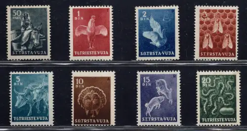 Triest B - Haustiere Nr. 23/30 Serie kpl. MNH