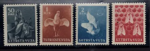 Triest B - Haustiere Farbwechsel Nr. 35/36 Serie kpl. MNH