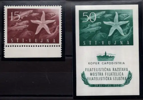 Triest B - Ausstellung Capodistria Stella Marina Nr. 71 + BF - MNH