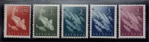 Triest B - Steuermarken Fische Nr. 6/10 komplette Serie - MNH