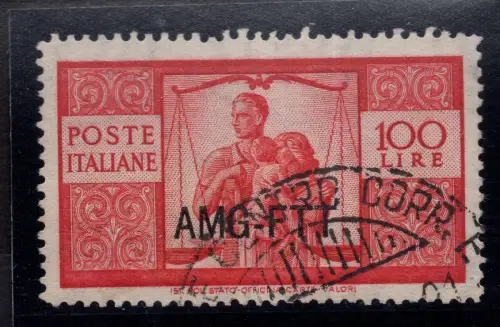 Triest A - Democratica Lire 100 Nr. 67 I. Wasserzeichenplatte CD