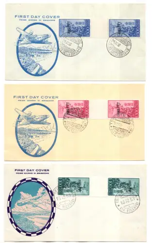 Kapitol Lire 100, 300 und 500 Paare mit Zwischenraum auf FDC