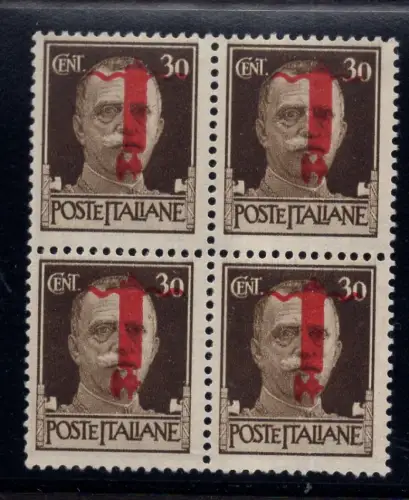 Fascetti Cent. 30 Viertel mit umgedrehtem Aufdruck (Turin) - postfrisch