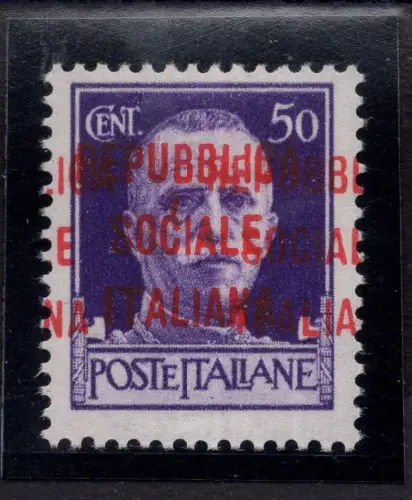 Fascetti Cent. 50 n. 493b Doppelaufdruck, einer zu Pferd - MNH