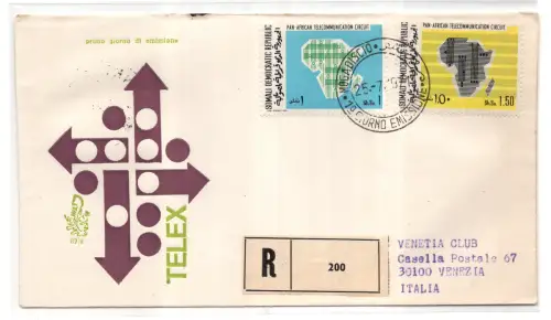 Unabhängiges Somalia - Telekommunikation auf FDC Venetia Club Nr. 67