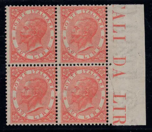 Vitt. Emanuele II. Lire 2 Nr. 22 Quartina di Torino - MNH