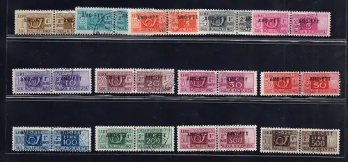 Triest A - Postpakete Nr. 13/25 Serie mit Stornierung