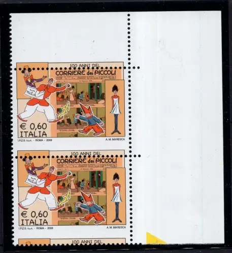 Kurier der kleinen Euro 0,60 Nr. 3070a verschobene Verzahnung - MNH