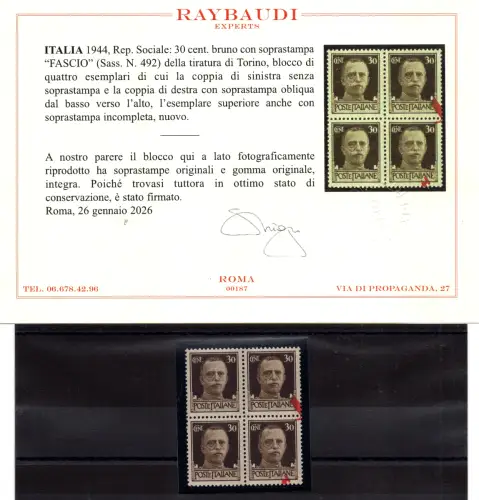 Fascetti Cent. 30 n. 492nac zwei ohne Aufdruck