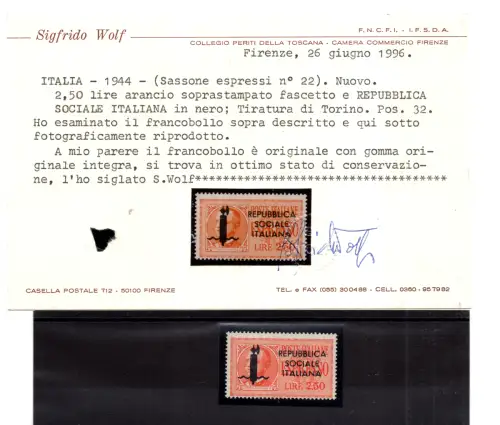 Auflage Turin - Espresso Lire 2,50 Position 32 - MNH