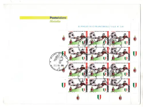 Milan Campione d'Italia 2004 - Fußball Offizielles Stornierungsblatt