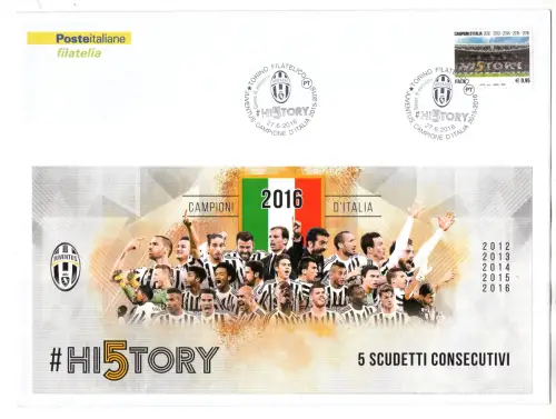 Juventus Italienischer Meister 2016 - Fußball - Umschlag mit offizieller Annullierung