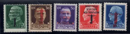 Fascetti Nr. 491a/495a Serie 5 Werte umgedrehter Aufdruck - postfrisch