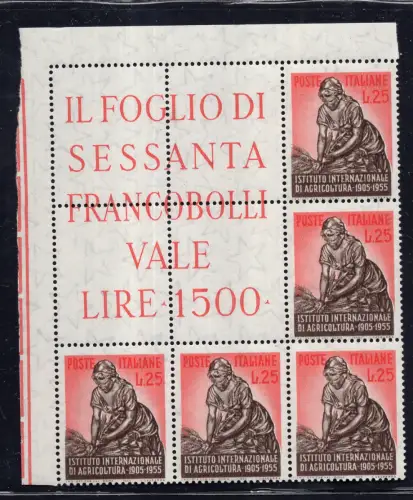 Landwirtschaftliches Institut Nr. 786 Eckblock von fünf Exemplaren - postfrisch