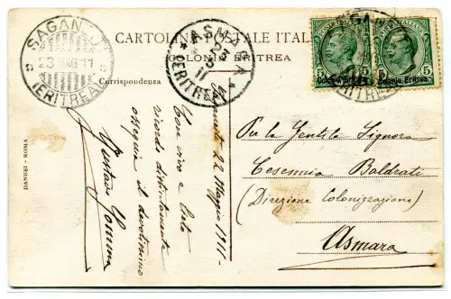 Eritrea Saganetti - Ansichtskarte Indigenes Bataillon