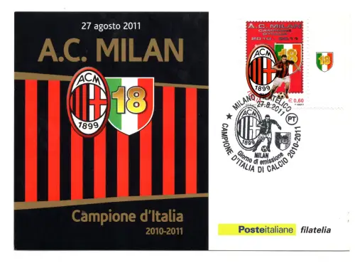 Milan Campione d'Italia 2011 Fußball Offizielle Postkarte