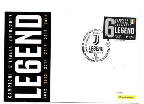 Juventus Italienischer Meister 2017 Fußball Offizielle Postkarte