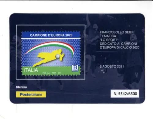Philateliekarte Italien Europameister 2020 - Fußball