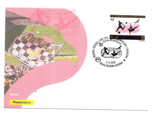 120. Jubiläum Palermo Fußball offizielle Postkarte
