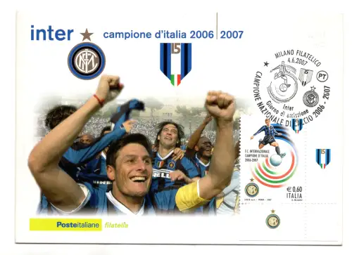 Inter Campione d'Italia 2007 Fußball offizielle Postkarte