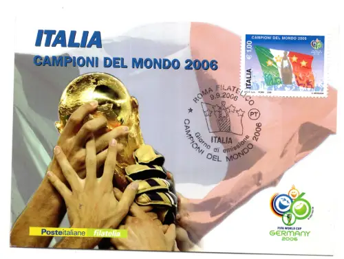 Italien Weltmeister 2006 Fußball Offizielle Postkarte