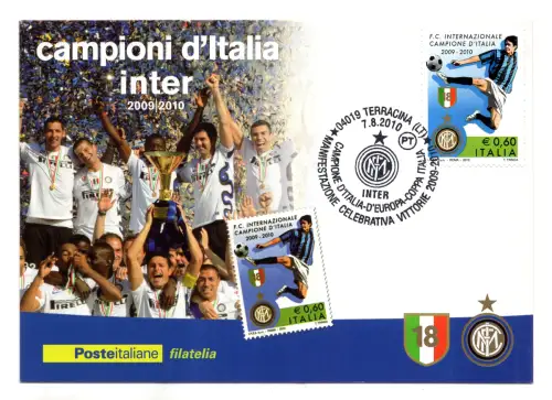 Inter Campione d'Italia 2010 Fußball Offizielle Postkarte