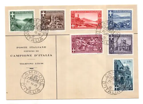 Campione d'Italia - Landschaften Nr. 6/12 komplette Serie auf Umschlag