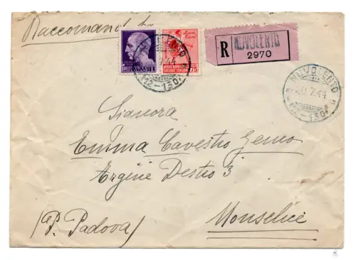 Zerstörte Denkmäler Cent. 75 Nr. 499 auf Einschreiben