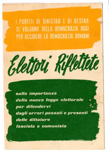 Politik - Postkarte Wahlpropaganda für Demokratie