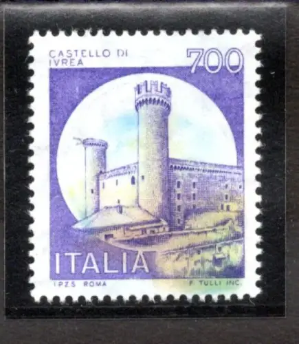 Castelli Lire 700 verschobene Mittelfarben und blaues Papier - MNH