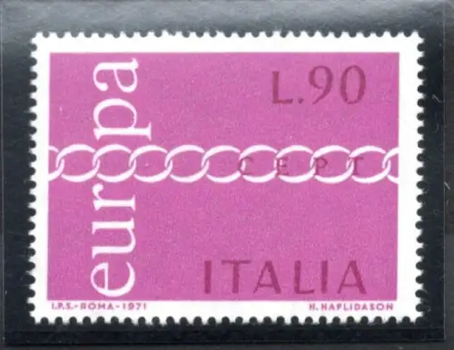 Europa '71 Lire 90 Nr. 1148 verschobene Farben - MNH