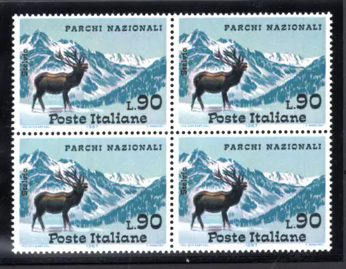 1967 Nationalparks Lire 90 'Cervo' verschobene Farben - MNH