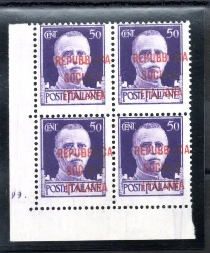 Verona - Cent. 50 Aufdrucke unten rechts verschoben - MNH