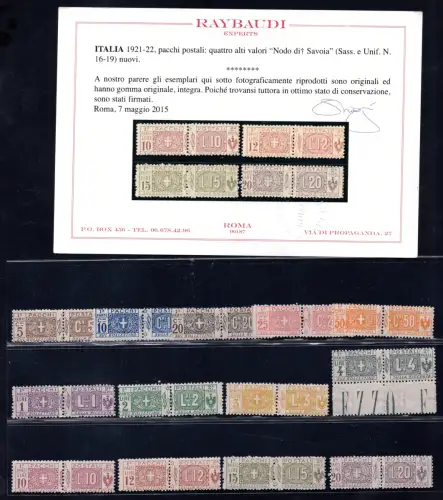 1922 Postpakete 'Knoten' Nr. 7/19 Serie kpl. Cert. Ray. - MNH