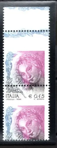 2003 Frau in der Kunst Euro 0,45 Nr. 2726 versetzte Zahnung und schwarzer Kragen