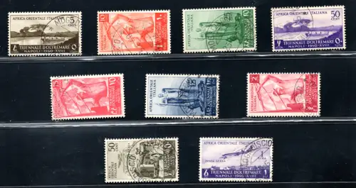 A.O.I. 1940 Triennale d'Oltremare Nr. 27/33 + P.A. gebrauchte Serie