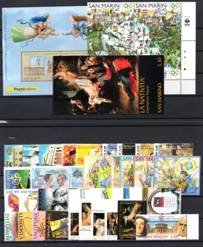 2006 San Marino kompletter Jahrgang mit Zetteln und Heft - postfrisch