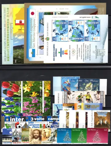 2010 San Marino kompletter Jahrgang mit Zetteln - postfrisch