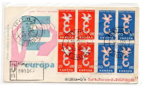 Europa 1958 Viertelserie auf Venetia Racc. Italia