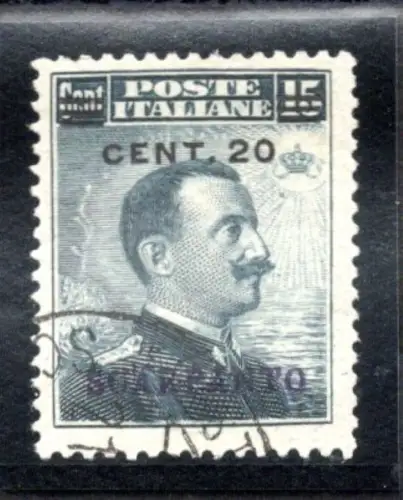 Ägäische Insel Scarpanto - Aufdruck Cent. 20 von 15 Nr. 8 gebraucht